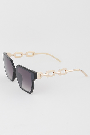 Modern Link Chain Tinted Sunglasses