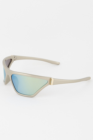 Metallic Curve Tinted Sunglasses