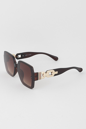 Bolted Stripe Chain Sunglasses