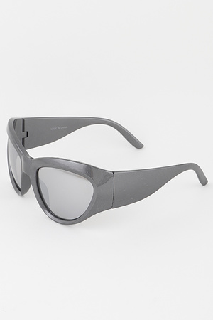 Triple Metallic Round Sunglasses