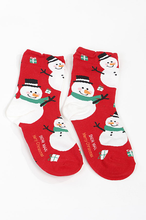 Multi Snowman Socks
