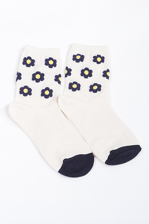 Multi Flower Crew Socks
