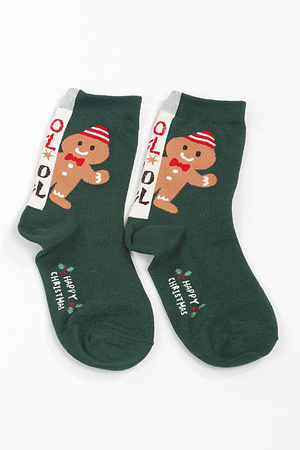 Holly Jolly Gingerbread Socks