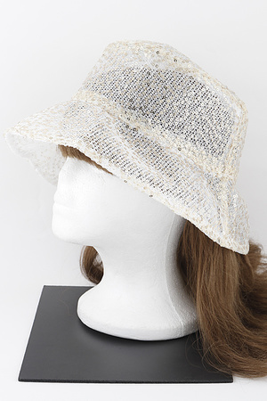 Open Sequin Bucket Hat