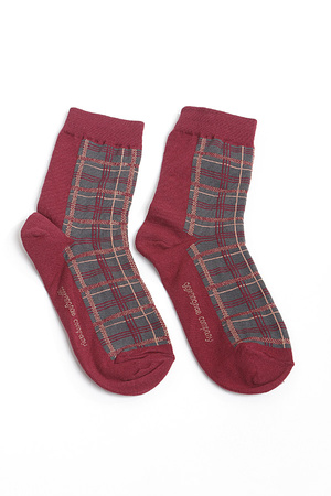 Two Toned Plaid Socks