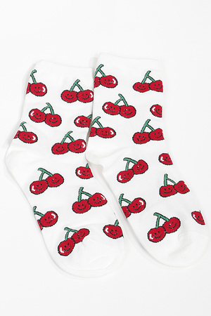 Smiley Cherry Socks