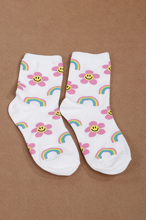 Rainbow Flower Socks