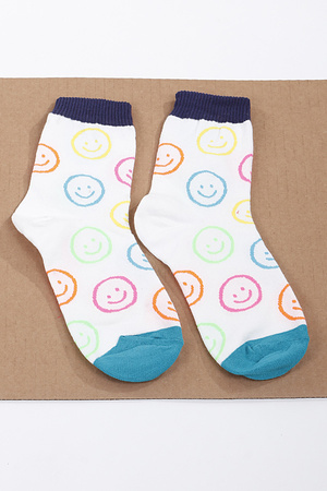 Multi Smiley Face Socks