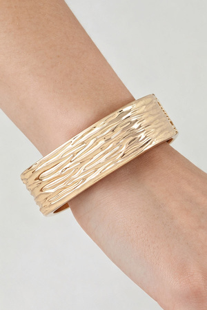 Polished Ripple Bangle Cuff Bracelet