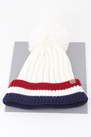 Triple Striped Beanie