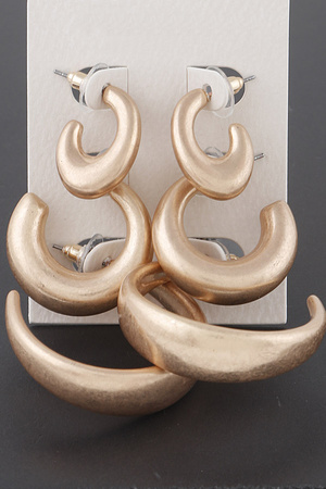 Minimal Open Hoop Earrings Set