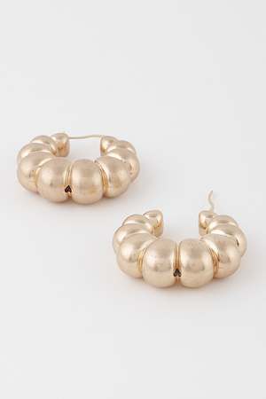 Bead Crescent Hoop Earrings