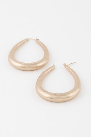 Oval Crescent Hoop Earrings