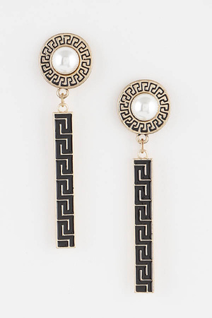 Greek Key Bar Earrings