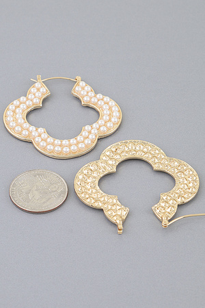 Bejeweled Clover Hoop Earrings