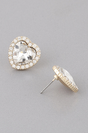 Heart Jewel Stud Earrings