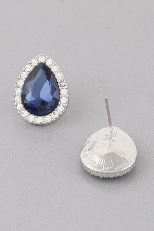 Jewel Teardrop Stud Earrings