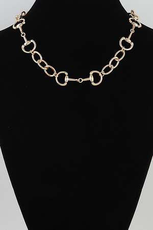 Polished Horseshoe Chain Collar Necklace