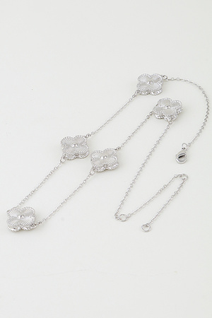 Multi Clover Charm Chain Necklace