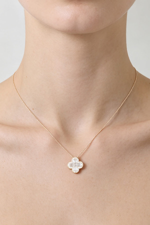 Cubic Zirconia Crystal Clover Pendant Necklace