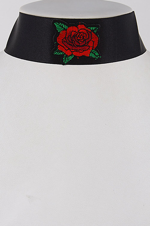 Very Attractive Red Rose Choker Necklace 7FCB5