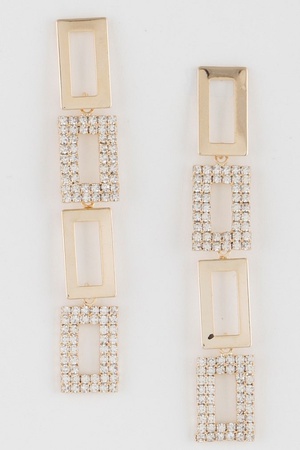 Rhinestone Chain Drop Earrings