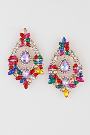 Open Crystal Drop Earrings