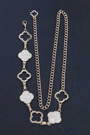 Jeweled Clover Chain Belt