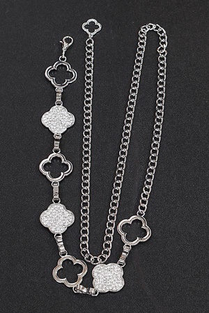 Jeweled Clover Chain Belt