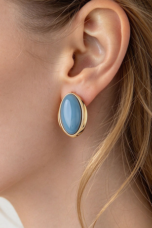 Bold Enamel Look Marquise Resin Statement Studs