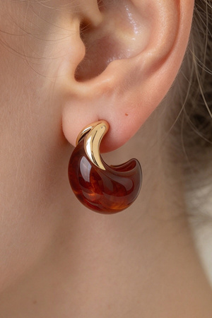Modern Teardrop Resin Stud Hoop Earrings