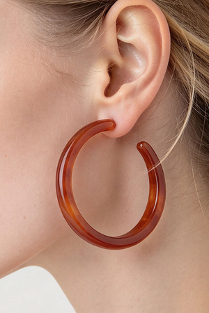 Modern Twisted Resin Curved Drop Earrings