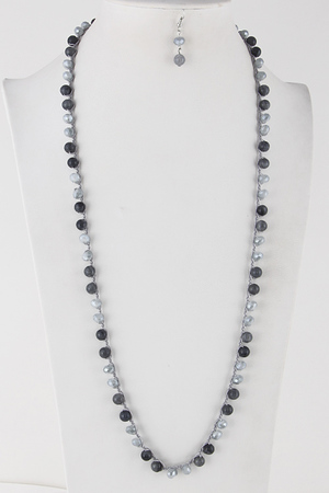 Long Beaded Daily Necklace Set 6JBB6