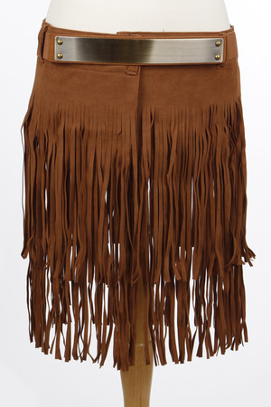 Lone Extended Fringe Layered Attached Belt