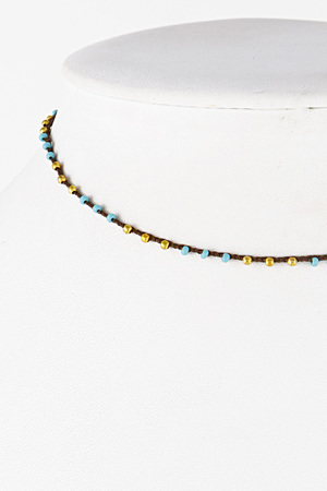 Indian Inspired Beaded Thin Necklace 7ACD9