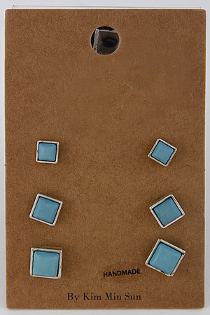 Simple Yet Daily Square Earrings 6FBF1